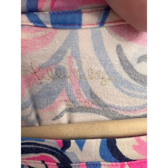 Lilly Pulitzer Long Sleeve Patterned Pima Cotton T Shirt Small - Picture 3 of 4
